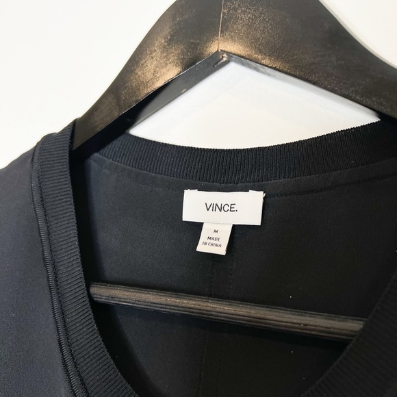 Vince Dress 100% Silk Black Lightweight Crew Neck Sleeveless Dress Size M - Picture 2 of 5